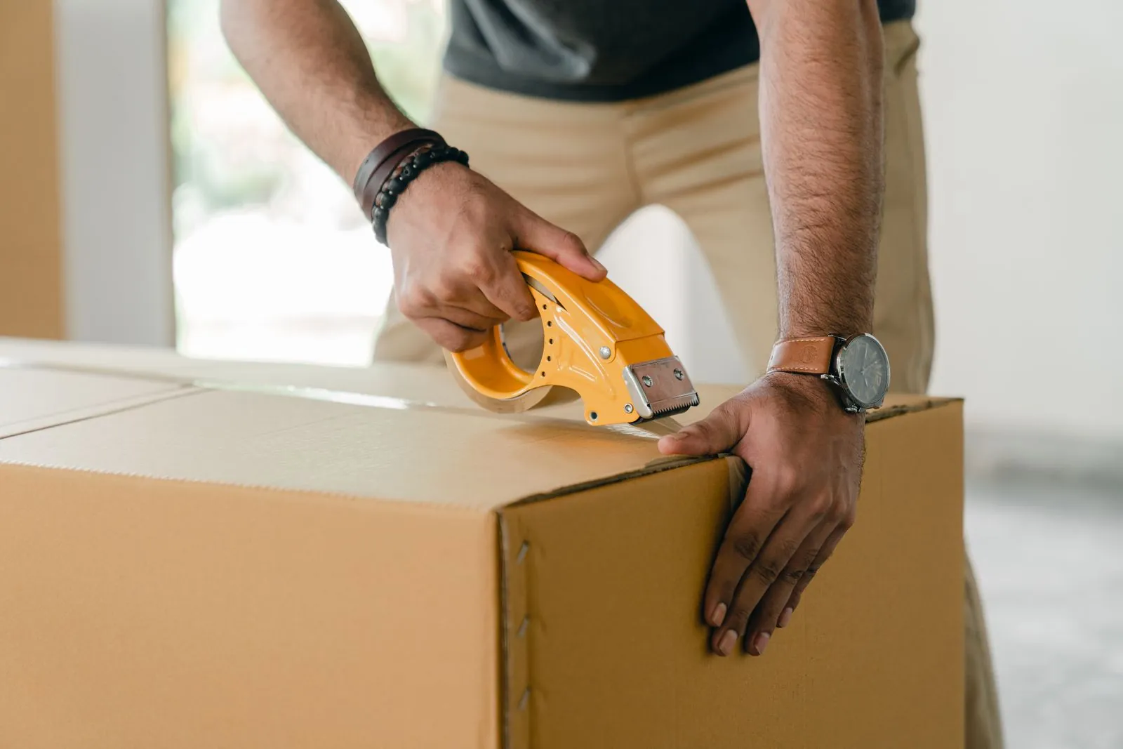 household items being moved from a home