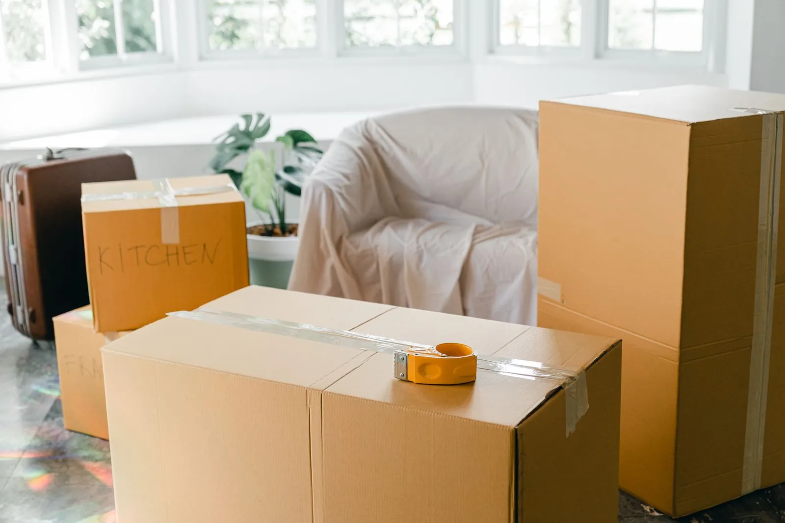 a single packed item ready for collection